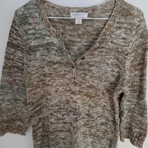 Christopher & Banks MP Green 3/4 sleeve pullover